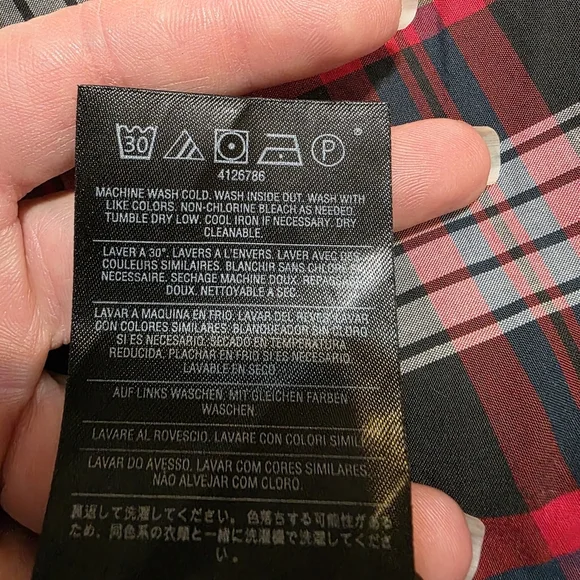 Volcom Red and Black Plaid Button Down Shirt - Picture 6 of 6